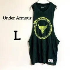 美品✨ Under Armour 【L】 ダークグリーン タンクトップ プリント