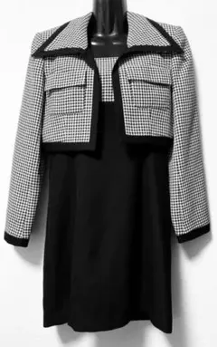 美品 バブル世代 肩パッド入り レトロ 千鳥格子 ジャケット ワンピースのサムネイル