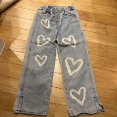 SHEIN キッズ ハート柄 デニムパンツ