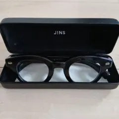 美品JINS ブラック ラウンド型メガネ