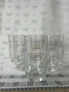 SUNTORY クリアグラス 6個セット　昭和レトロ