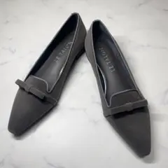 【未使用級】ルタロン フレンチリボン オペラ フラットシューズ スエード 24