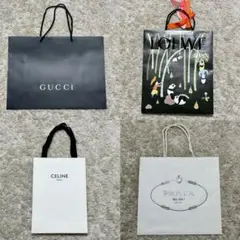グッチ　プラダ　セリーヌ　ロエベ 紙袋　ショップ袋　ショッパー　4枚セット