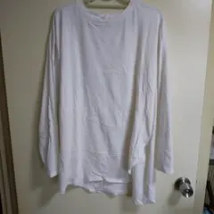 GU のラウンドヘムロングスリーブT　オフホワイト　3XL
