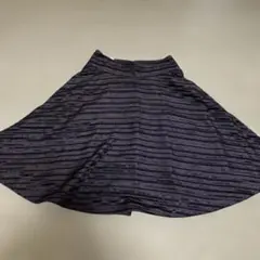 EPOCA ストライプ フレアスカート 黒