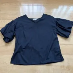 earth music&ecology Vネック パフスリーブ シャツ