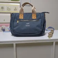 anello ダークブルー トートバッグ 中型