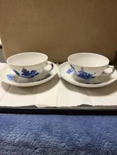 ロイヤルコペンハーゲン　ブルーフラワー　ティーカップ&ソーサー2セット