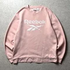 Reebok 90s スウェット　トレーナー　ロゴ刺繍　ピンク　XL