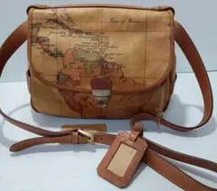 美品PRIMA CLASSEプリマクラッセショルダーバッグ世界地図柄リバーシブル