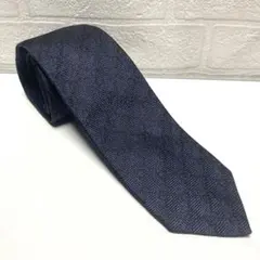 美品　高級　グッチGUCCI ネクタイ　ネイビー　GG柄　シルク　イタリア製