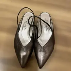 Gold Ginza Kanematsu slingback flatsのサムネイル