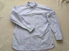 ユニクロオックスフォードシャツ　ストライプ白/青