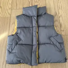 中綿ダウンベスト グレー/イエロー 100cm