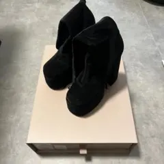 黒 スエード風 ハイヒールブーツのサムネイル