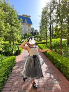 kiki kids ネイビー レース 花柄 ワンピース 発表会ドレス　150cm