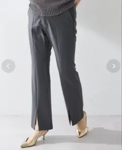 新品☆ウィムガゼット フロントスリットパンツ 38 アイボリー 白系
