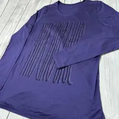 Mixing blue 紫色 長袖 Tシャツ ミックスデザイン M