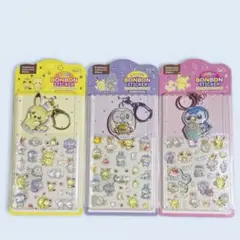 お買い得☆韓国　CANDY BONBON ポケモンステッカー&キーリング 3種類