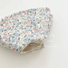 ●１点限定●ハンドメイド　つけ襟まんまるスタイ　ダブフラワー×dot 小花柄