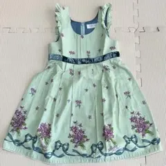 シャーリーテンプル ワンピース 120 花柄 リボン ドレス