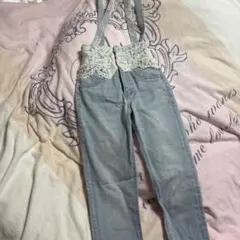 riendaハイウエストデニムサロペット値下げ