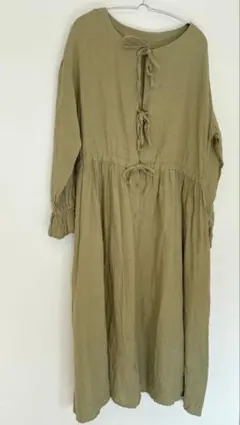 前後着リネンワンピース/グリーン/samansa mos2×kazumi