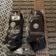 WESTERN POLO TEXAS ブラック メンズ くるぶし 2足セット