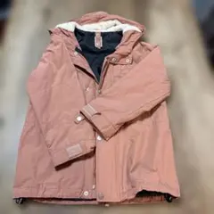 ピンク 中綿コート フード付き　リバーシブル　140