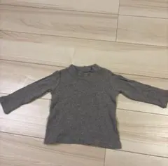 UNIQLO BABY リブ長袖Tシャツ グレー 80 ロンT