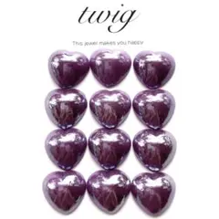 B45パールガラスカボションハート紫色パープル送料無料ハンドメイドパーツ手作り