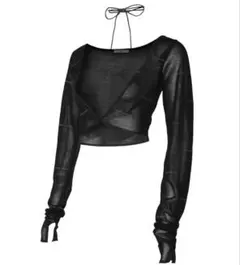 theredthread S wire tie cardigan blackのサムネイル