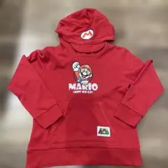 スーパーマリオ フード付きパーカー 140cmレッド 着用数回　美品