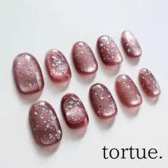 【固定サイズ】ネイルチップ マグネットネイル ピンク ニュアンス バブル