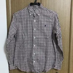 チェック柄 ボタンダウン長袖シャツ
