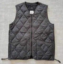 TAION ミリタリーVネックジップダウンベスト L グレー