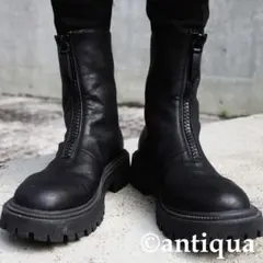 新品♡antiqua♡フロントジップブーツ♡ブラック♡アンティカ♡サイズ37のサムネイル