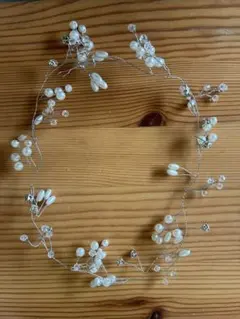 ウェディングヘッドドレス パールクリスタル