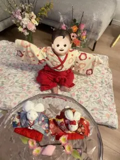 70～80 ベビー服 和服 袴ロンパース　浴衣ロンパース　赤ちゃん用　女の子