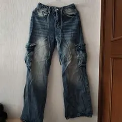 メンズ デニムカーゴパンツ