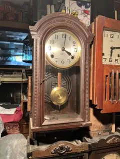 ■アンティーク＆レトロ　天然木置き時計（ゼンマイ＆オルゴール）東京時計製 □アンティーク＆レトロ 天然木置き時計（ゼンマイ＆オルゴール