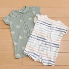 プチバトー 70センチnext baby 60センチ ロンパース 2枚セットのサムネイル