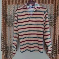 ROSENBLUM'S ENRO ストライプ長袖ポロシャツ古着