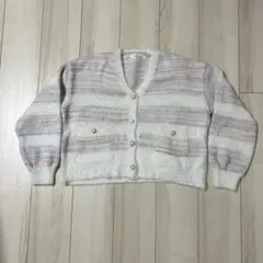 Alicedudu ニットカーディガン 虹色 レインボー Lサイズ カラフル