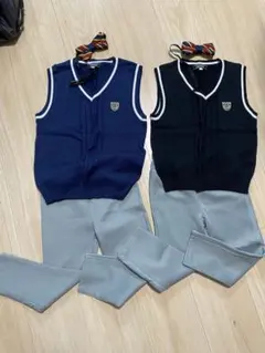 結婚式　兄弟　Hush Hush ニットベストセット ネイビー ブラック　コムサ