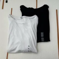 【新品】シアーT 2色セットBLACK/WHITE XLサイズ　ユニクロ