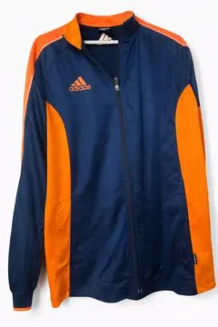 adidas ジャージ L ネイビー×オレンジ CLIMALITE レディース
