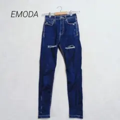 エモダ ダメージ スキニーデニム インディゴ 1サイズ ストレッチのサムネイル