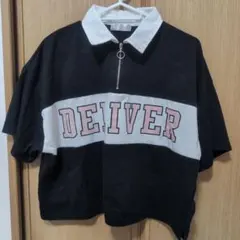 プリント ジッパーポロシャツ 半袖