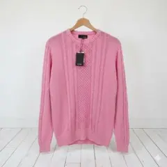 【新品タグ付】RUBIK 綿100% ケーブルニット 硫化染め ピンク Mサイズ